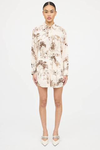 Sandro Belted Floral Romper