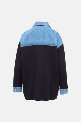 Knit Denim Shirt Jacket