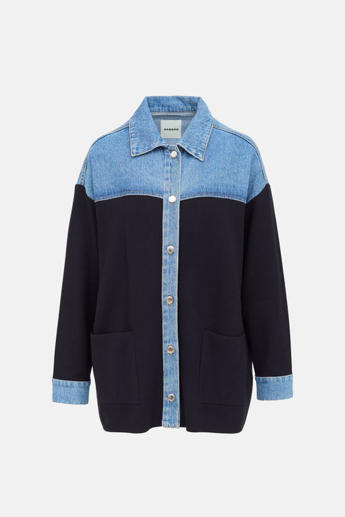 Knit Denim Shirt Jacket