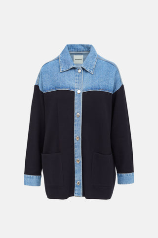 Knit Denim Shirt Jacket