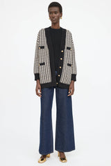 Sandro Houndstooth Button Cardigan