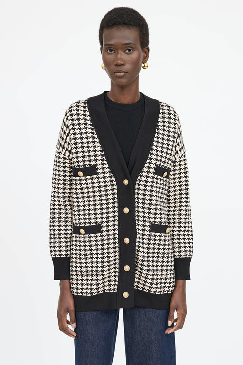 Sandro Houndstooth Button Cardigan