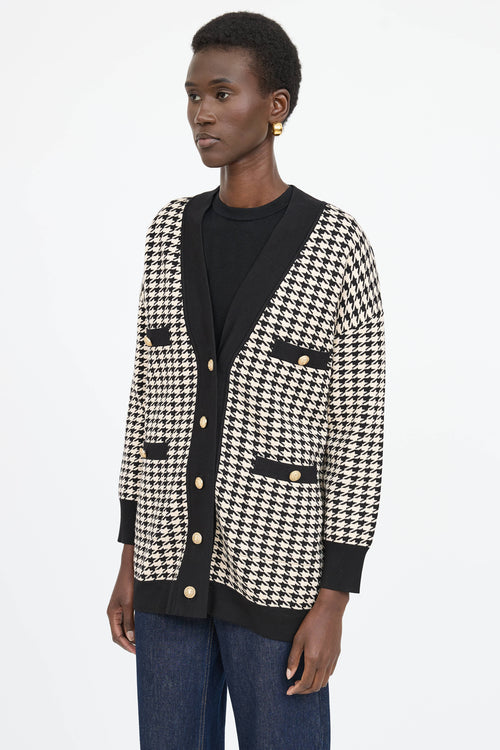 Sandro Houndstooth Button Cardigan