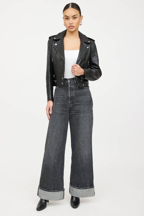 Sandro Leather Rider Jacket