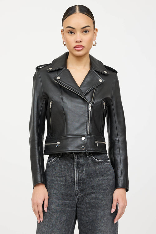 Sandro Leather Rider Jacket