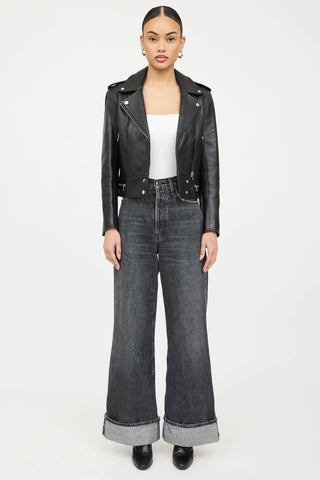 Sandro Leather Rider Jacket