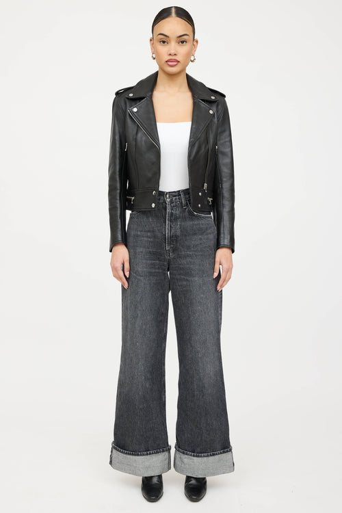 Sandro Leather Rider Jacket