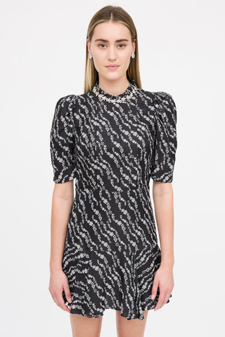 Sandro Patterned Embellished Dress