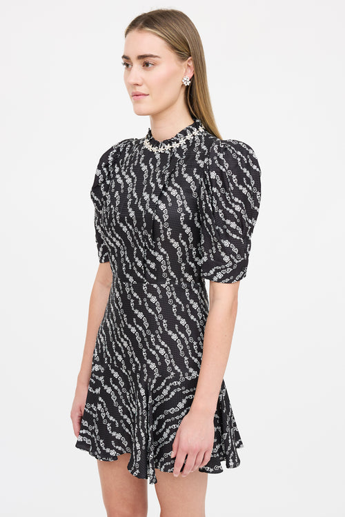 Sandro Patterned Embellished Dress
