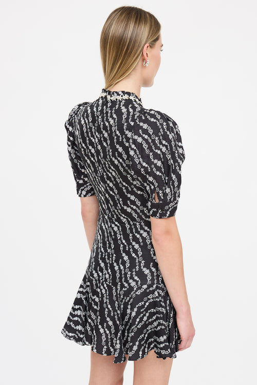 Sandro Patterned Embellished Dress