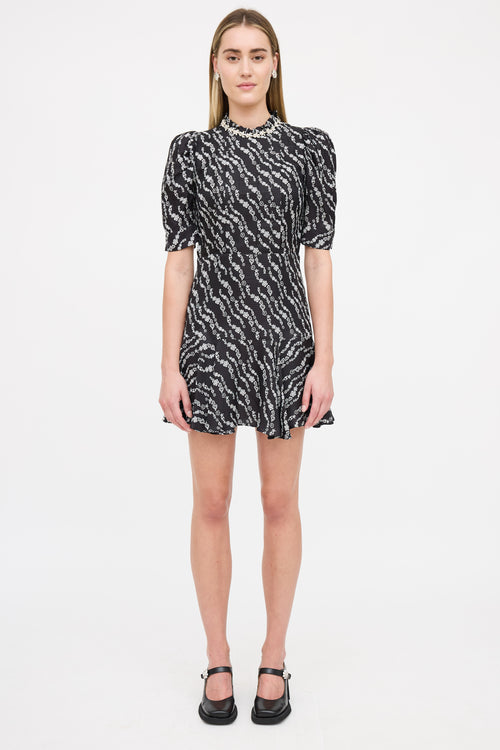 Sandro Patterned Embellished Dress
