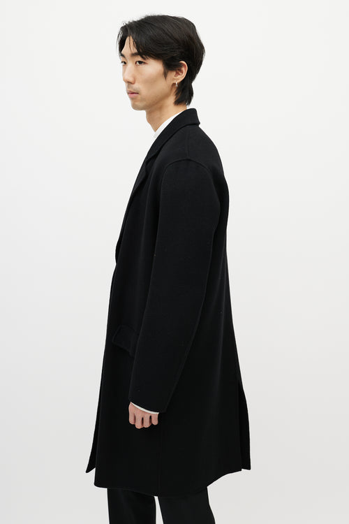 Sandro Black Wool Three Button Coat