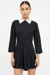 Sandro Pleated Button Up Dress