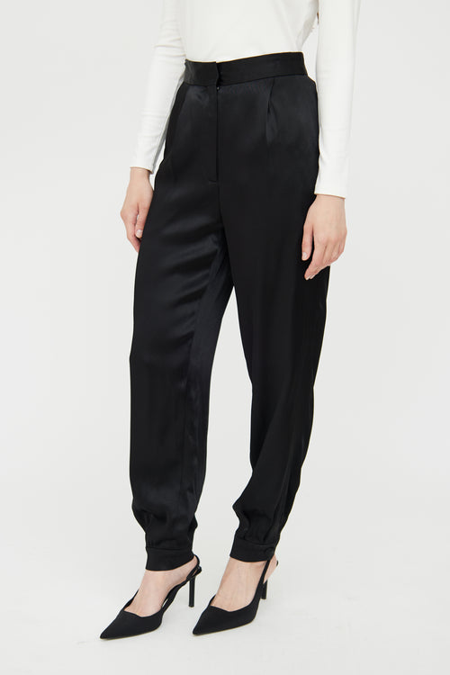 Sandro Black Satin Pleated Trouser