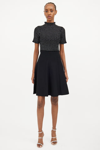 Sandro Black Rhinestone Panel Knit Dress