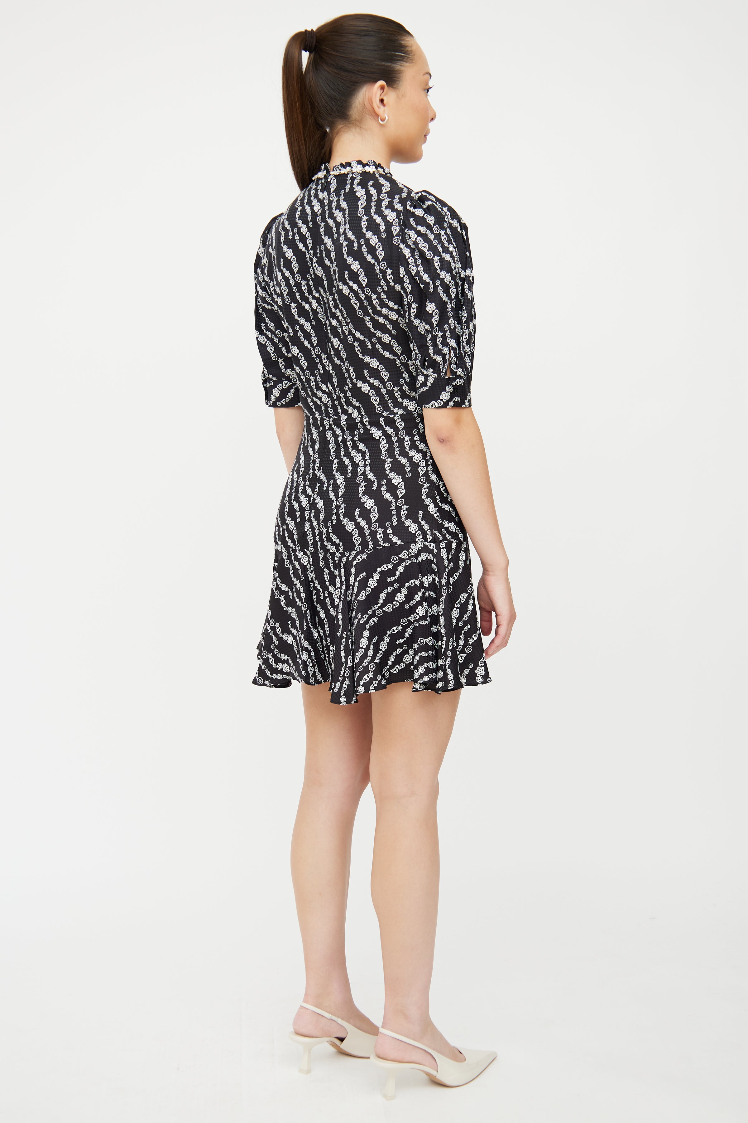 Sandro // Black & White Pattern Silk Blend Dress VSP Consignment Sandro // Black & White Pattern Silk Blend Dress VSP Consignment