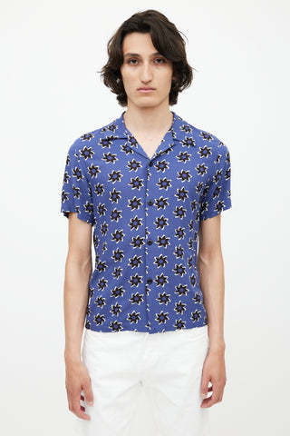 Sandro Blue & Multicolour Floral Shirt