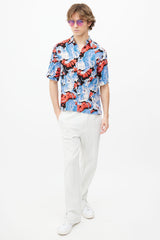 Sandro Blue & Red Print Shirt