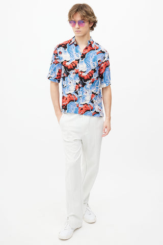 Sandro Blue & Red Print Shirt