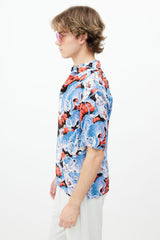 Sandro Blue & Red Print Shirt