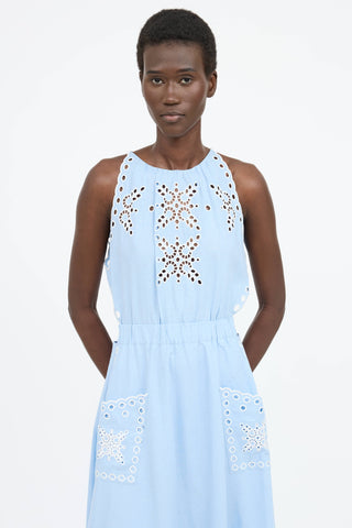 Sandro Eyelet Sleeveless Dress