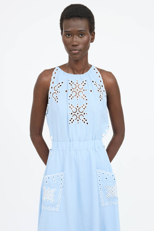 Sandro Eyelet Sleeveless Dress