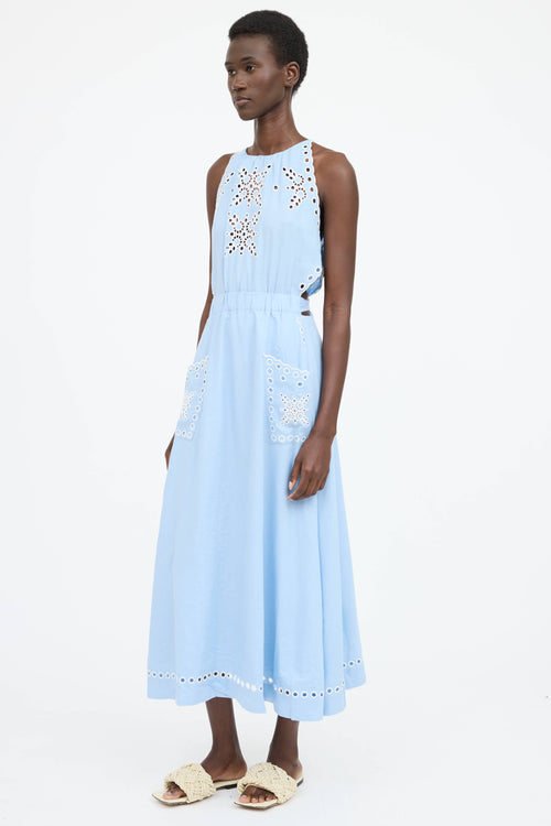 Sandro Eyelet Sleeveless Dress