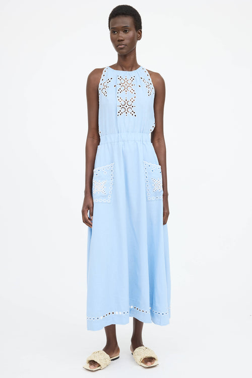 Sandro Eyelet Sleeveless Dress
