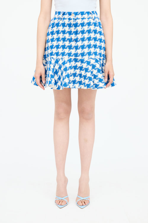 Sandro Tweed Houndstooth Skirt