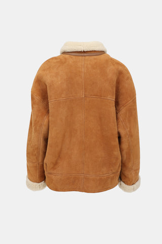Sandro Asymmetrical Shearling Jacket
