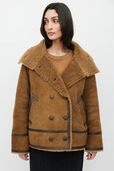 Sandro Brown Suede & Sherpa Jacket
