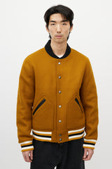 Sandro Brown & Multicolour Wool Striped Varsity Jacket