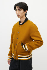 Sandro Brown & Multicolour Wool Striped Varsity Jacket