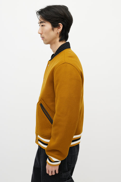 Sandro Brown & Multicolour Wool Striped Varsity Jacket