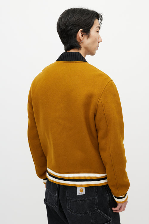 Sandro Brown & Multicolour Wool Striped Varsity Jacket