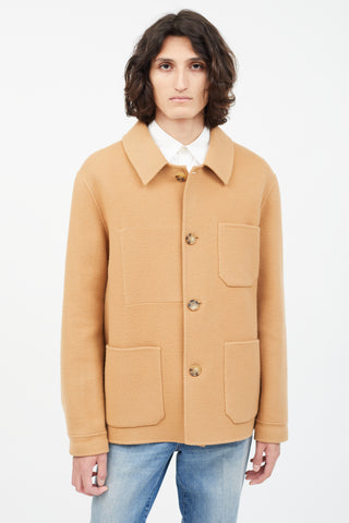 Sandro Brown Wool Chore Coat