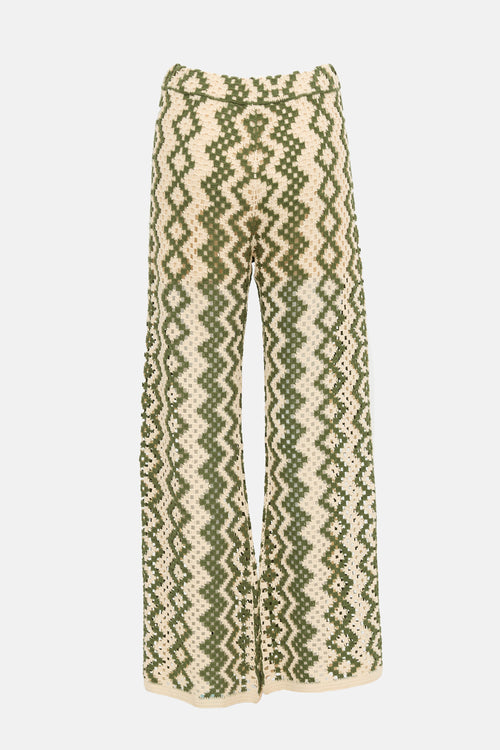Sandro Crochet Wide Leg Pant