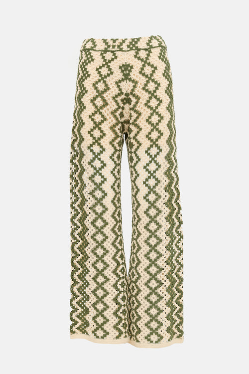 Sandro Crochet Wide Leg Pant