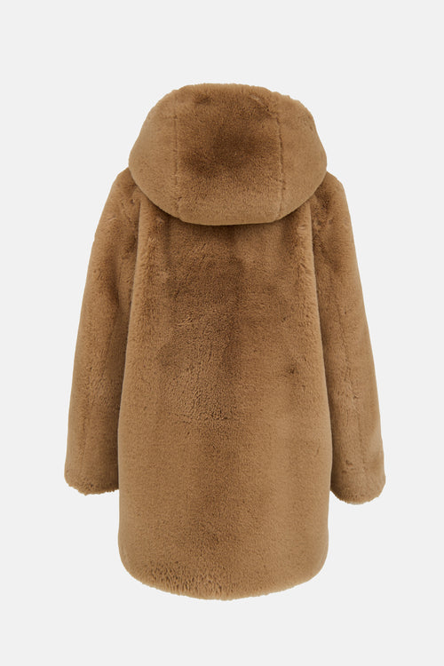 Sandro Faux Fur Hooded Coat
