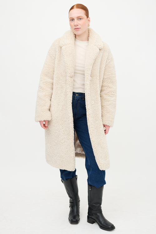 Sandro Faux Shearling Rocky Coat