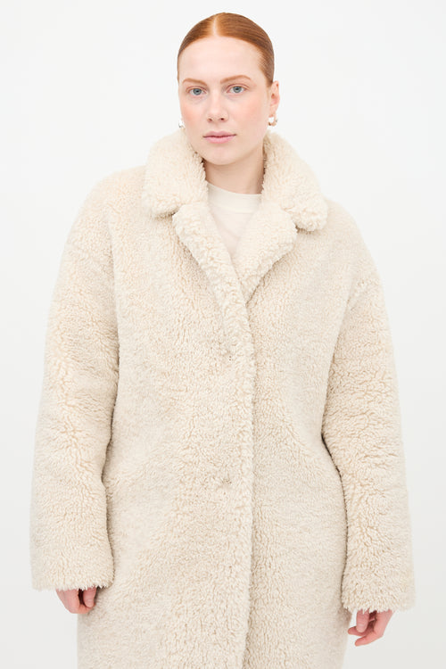 Sandro Faux Shearling Rocky Coat
