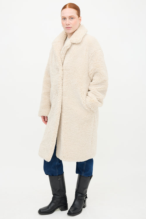 Sandro Faux Shearling Rocky Coat
