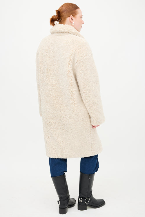 Sandro Faux Shearling Rocky Coat