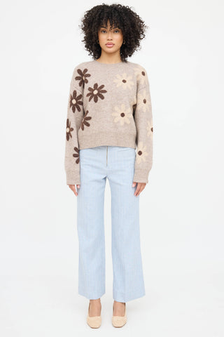 Sandro Floral Knit Sweater