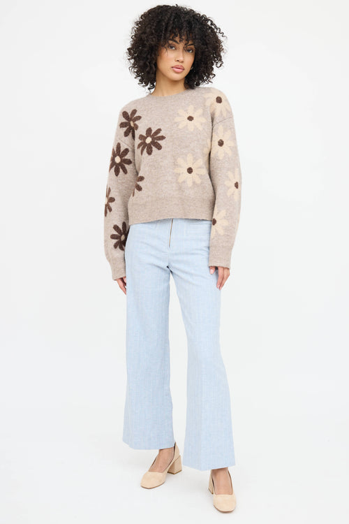 Sandro Floral Knit Sweater