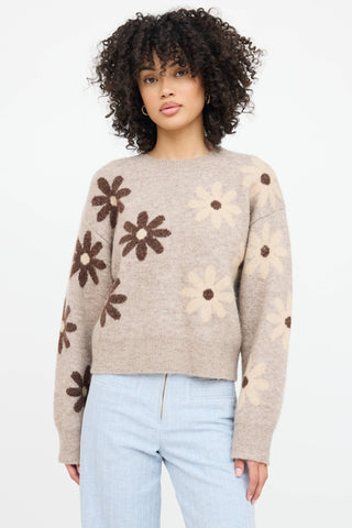Sandro Floral Knit Sweater