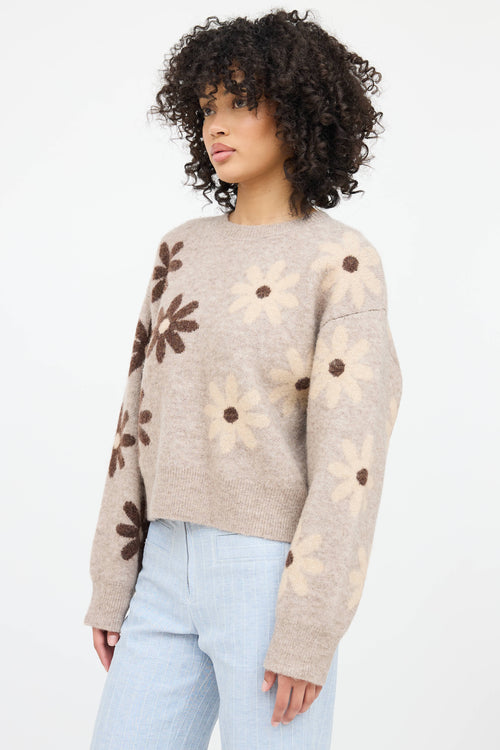 Sandro Floral Knit Sweater
