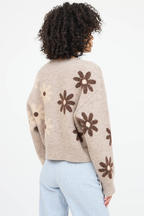 Sandro Floral Knit Sweater