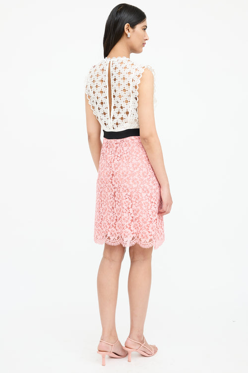 Sandro Floral Lace Contrast Dress