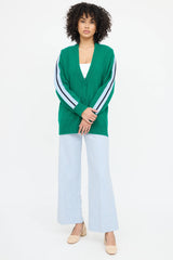 Sandro Wool Striped Knit Cardigan